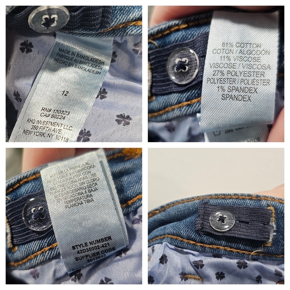 Lucky Brand Girls Zoe Skinny Medium Wash Denim Jean Adjustable Waist Size 12 - Picture 16 of 16